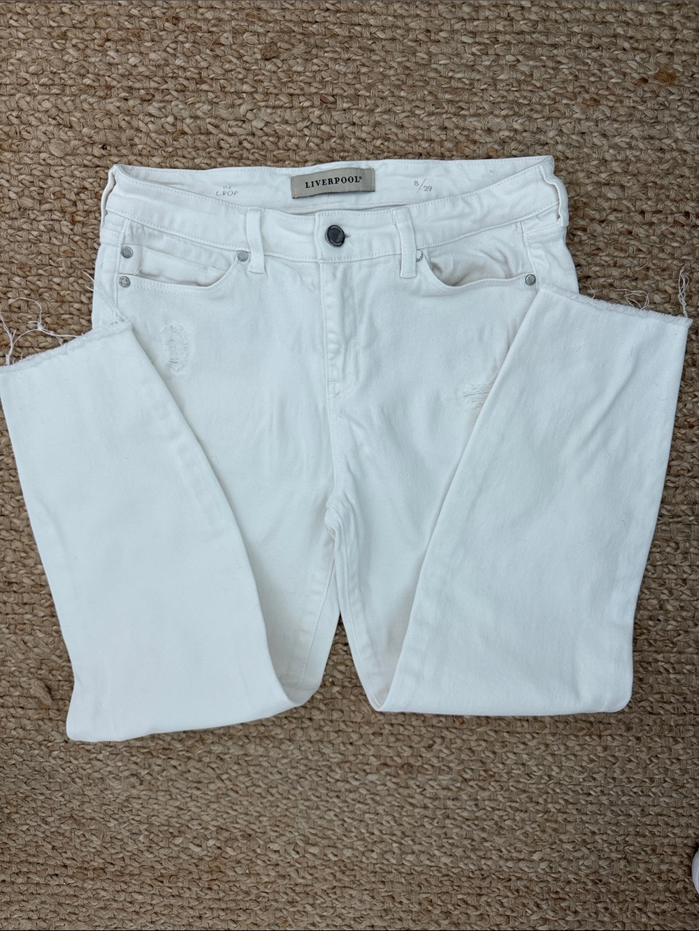 Liverpool White Distressed White Jeans size 8